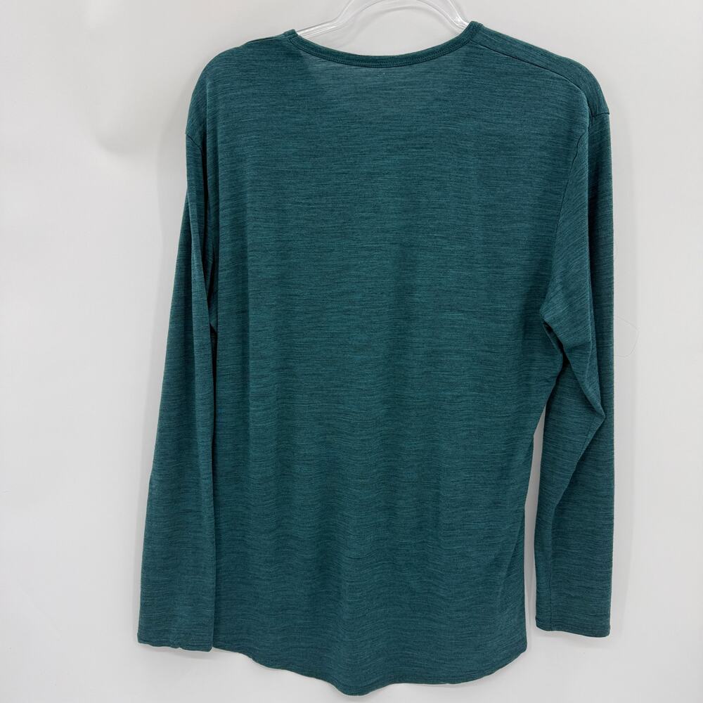 SEGMENTS Merino Wool Long Sleeve Shirt Womens Size XL Teal Lightweight Layering